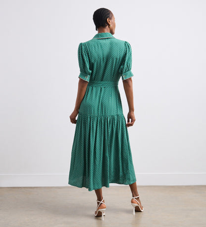 Michelle Green Spot Midi Shirt Dress