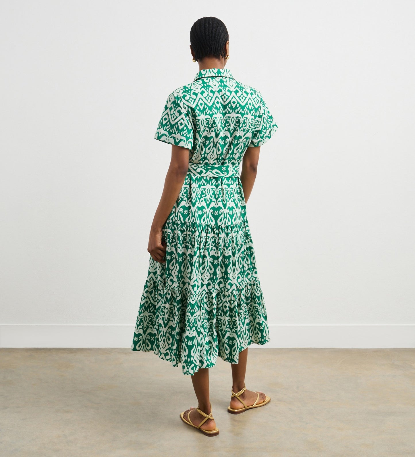 Lana Green Baroque Cotton Shirt Dress