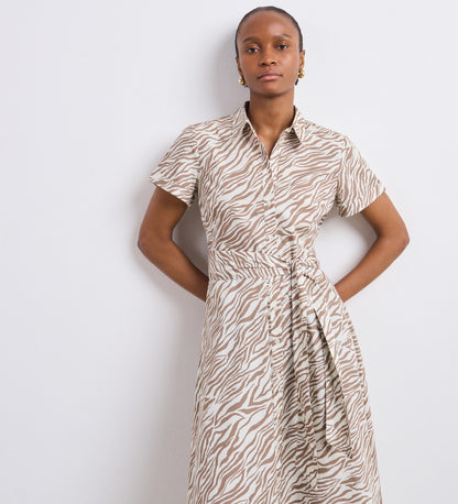 Ruby Tan Zebra Midi Dress