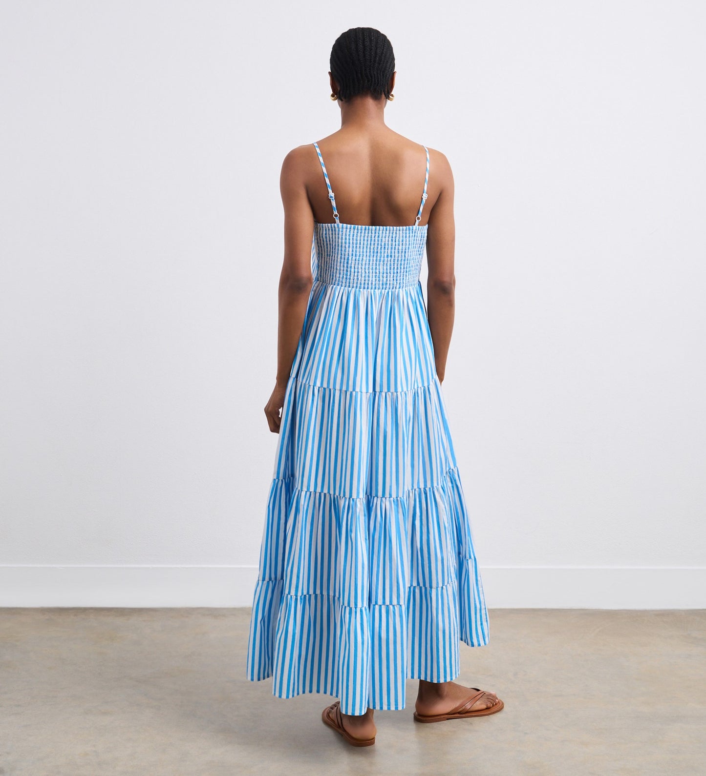 June Blue Striped Maxi Dress