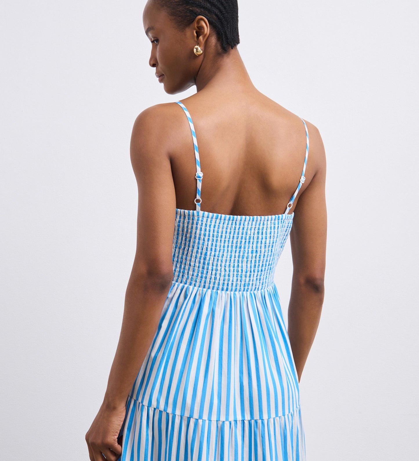 June Blue Striped Maxi Dress