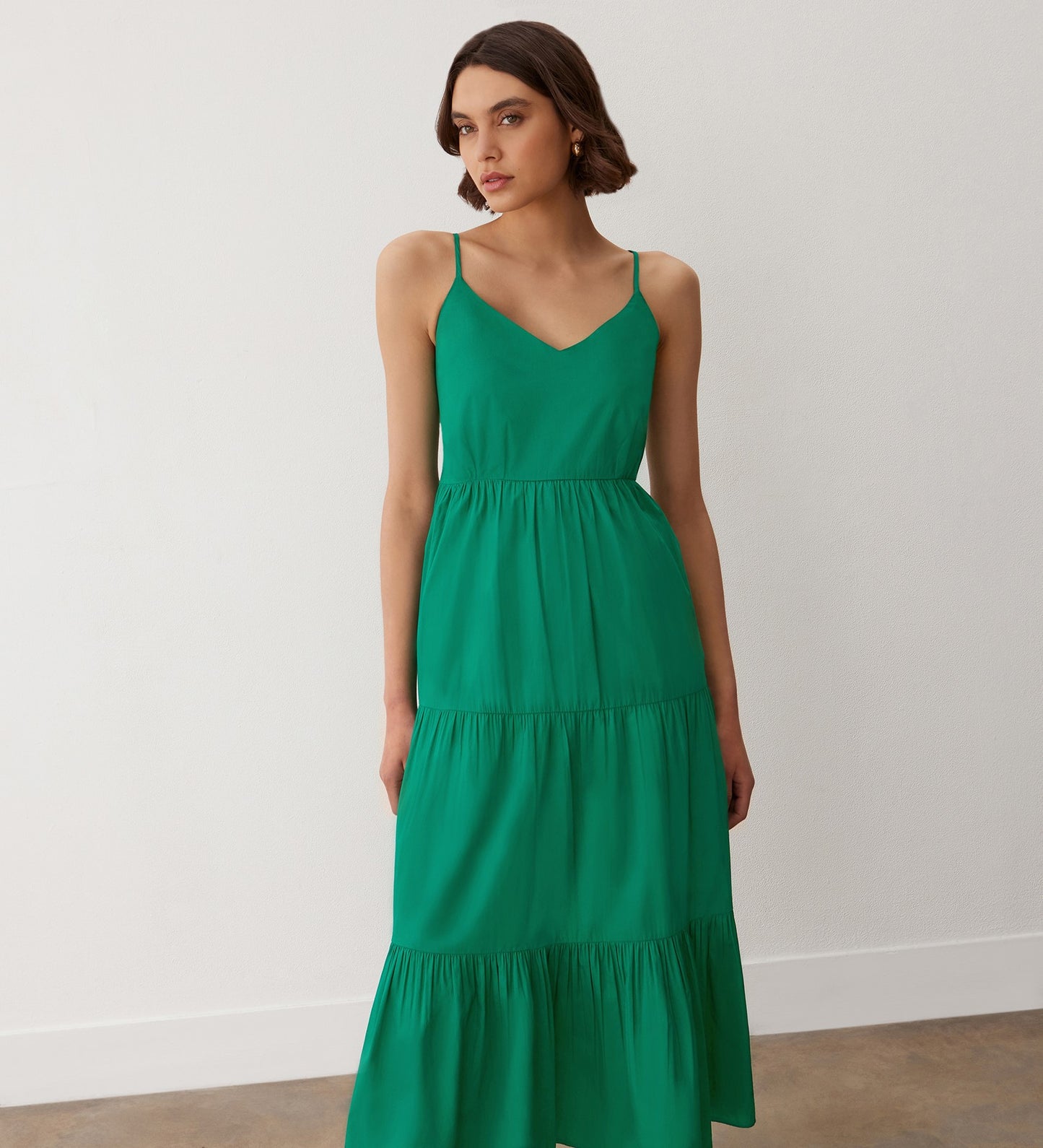 Emmie Green Cotton Midi Sundress