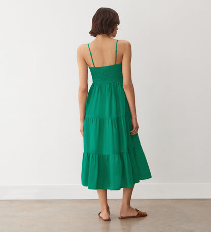 Emmie Green Cotton Midi Sundress