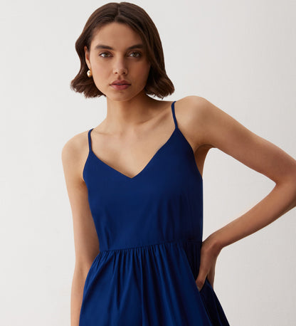 Emmie Indigo Cotton Midi Sundress