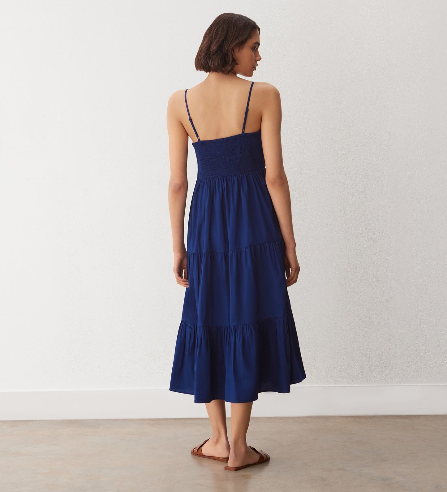 Emmie Indigo Cotton Midi Sundress