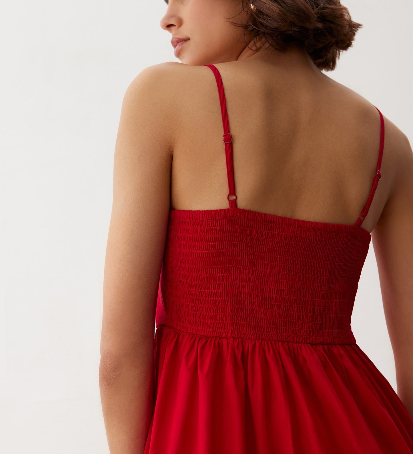 Emmie Red Cotton Midi Sundress