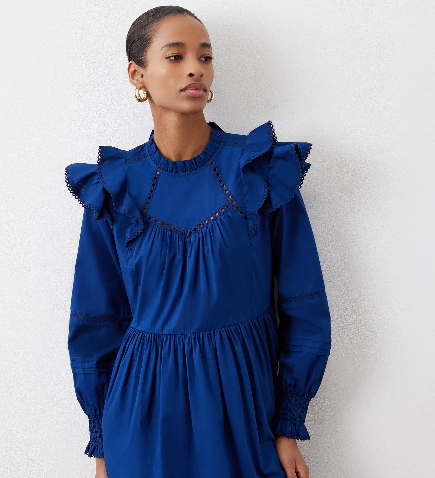 Adela Indigo Cotton Midi Dress