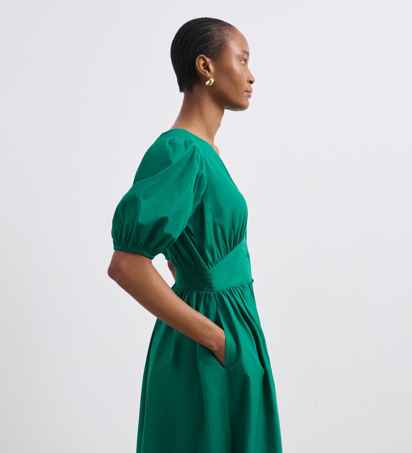 Chelsea Green Broderie Anglaise Cotton Dress