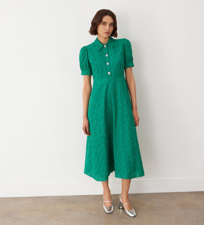 Nora Green Broderie Anglaise Shirt Dress