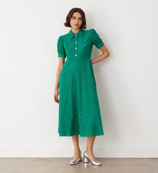 Nora Green Broderie Anglaise Shirt Dress