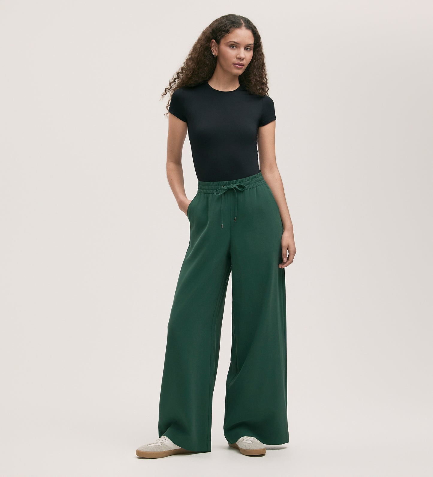 Dixie Dark Green Wide Leg Trouser