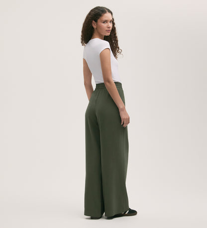 Dixie Khaki Wide Leg Trouser