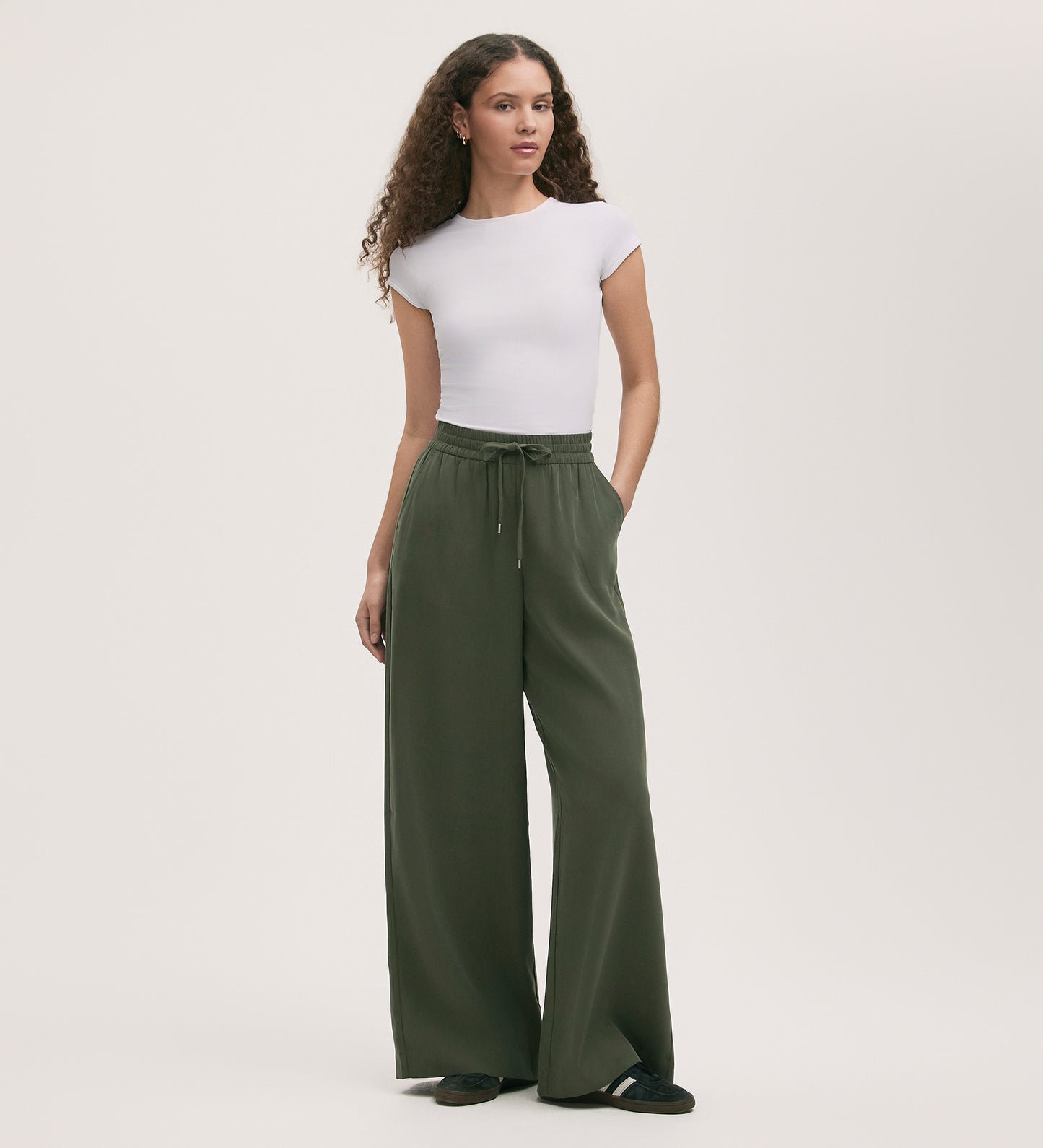 Dixie Khaki Wide Leg Trouser