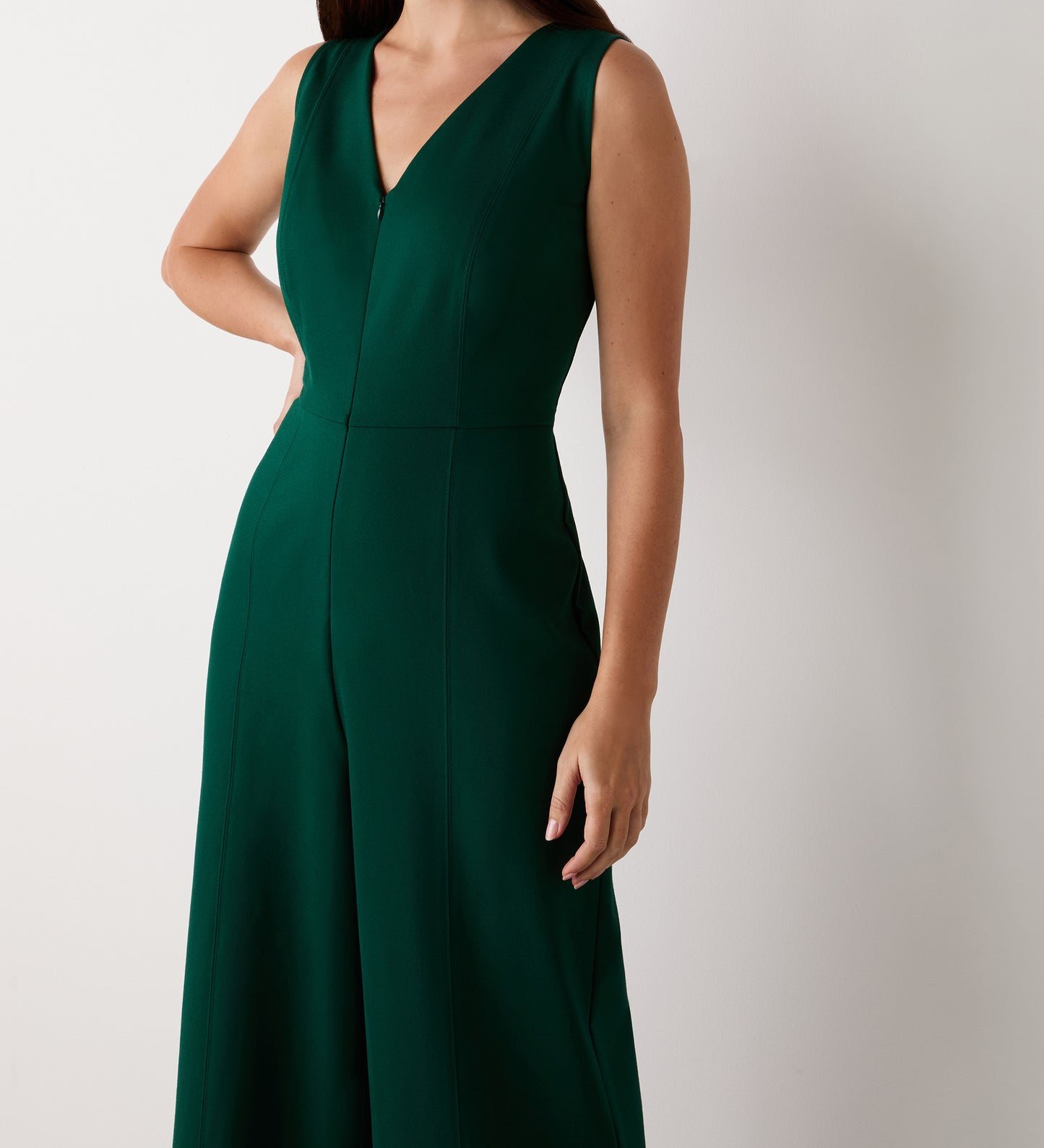 Effie Bottle Green Ponte Jersey Jumpsuit