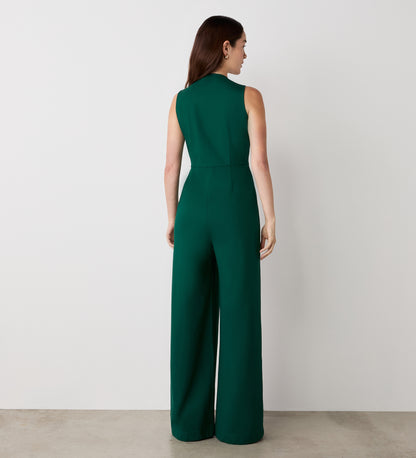 Effie Bottle Green Ponte Jersey Jumpsuit