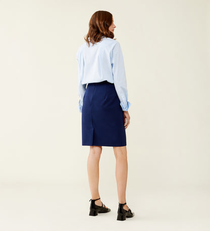 Emma Navy Tailored Knee Length Skirt