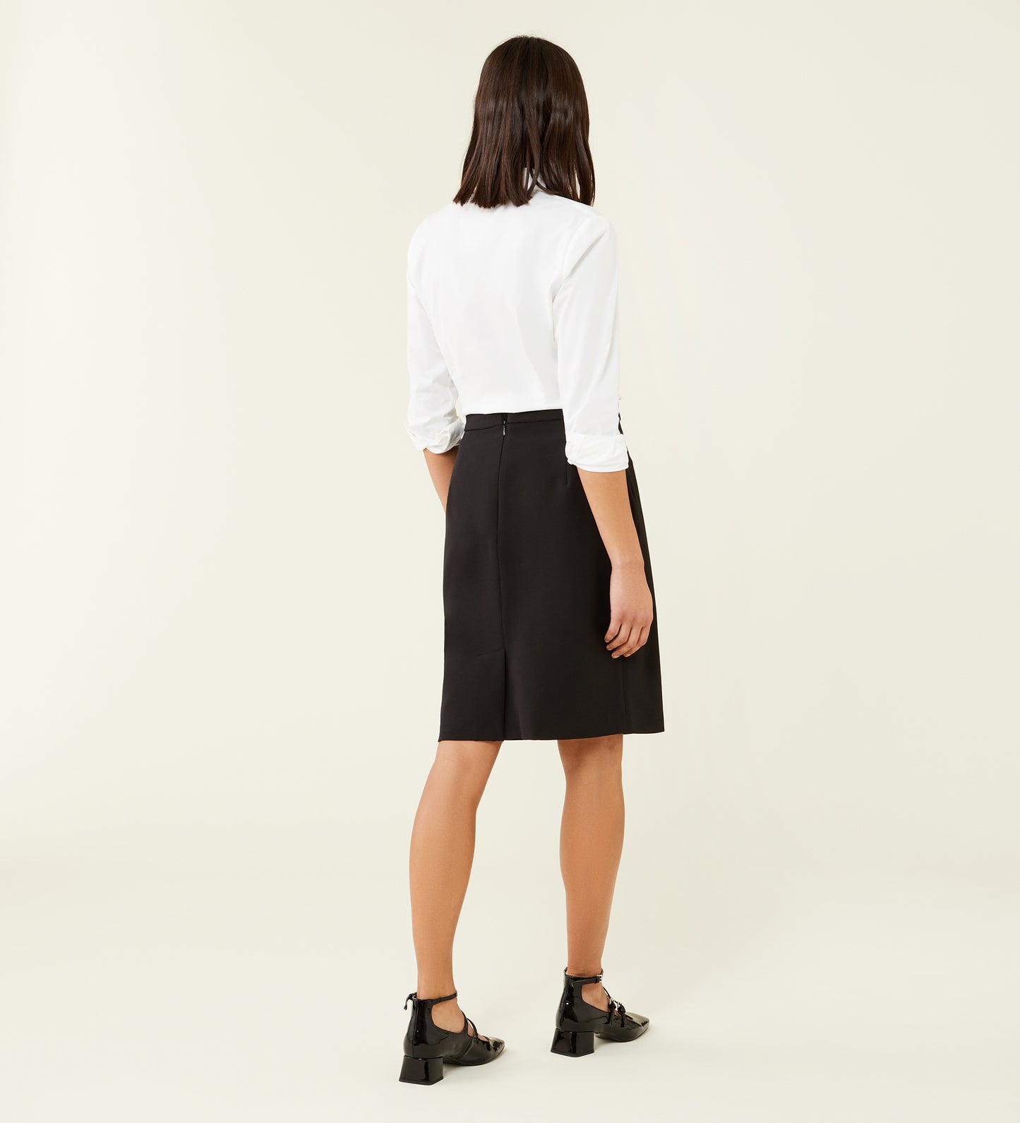 Emma Black Tailored Knee Length Skirt