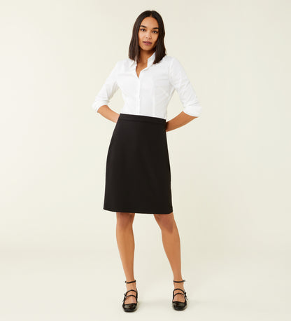 Emma Black Tailored Knee Length Skirt