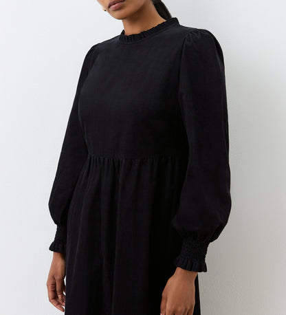 Esme Black Corduroy Midi Dress