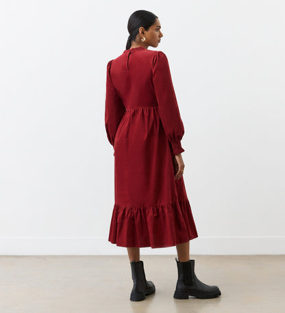 Esme Rust Corduroy Midi Dress