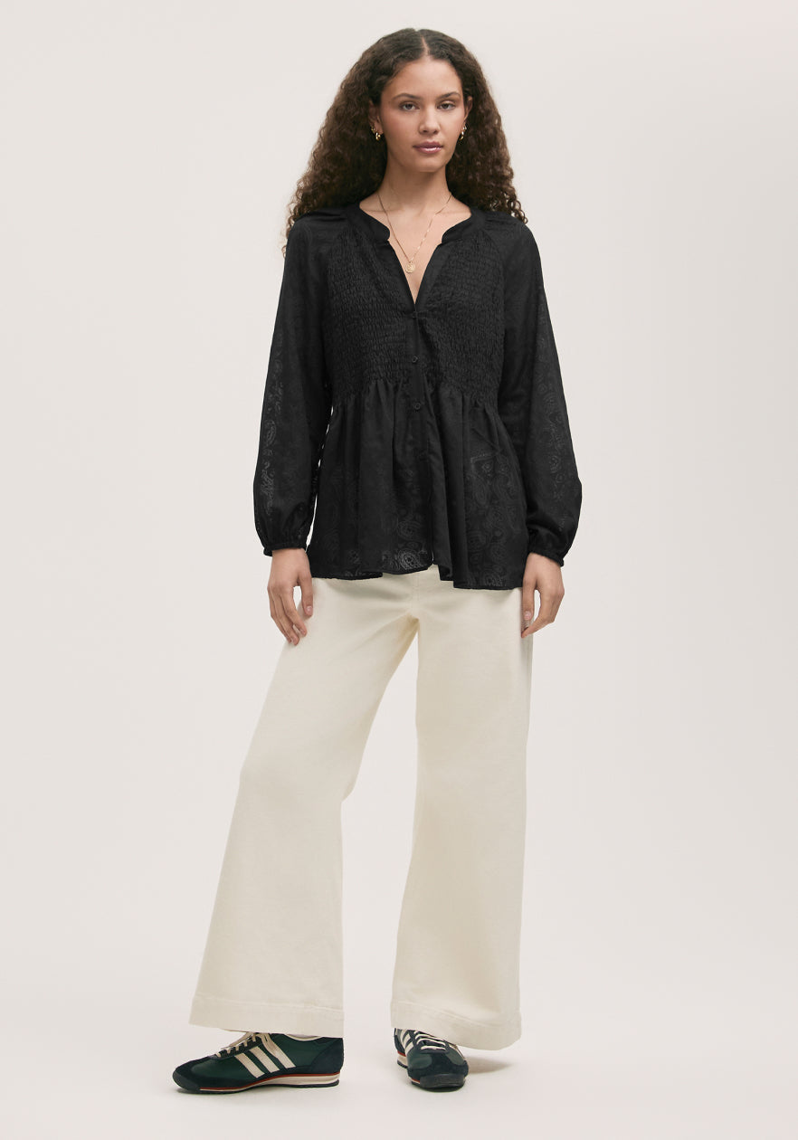 Martha Black Chiffon Blouse