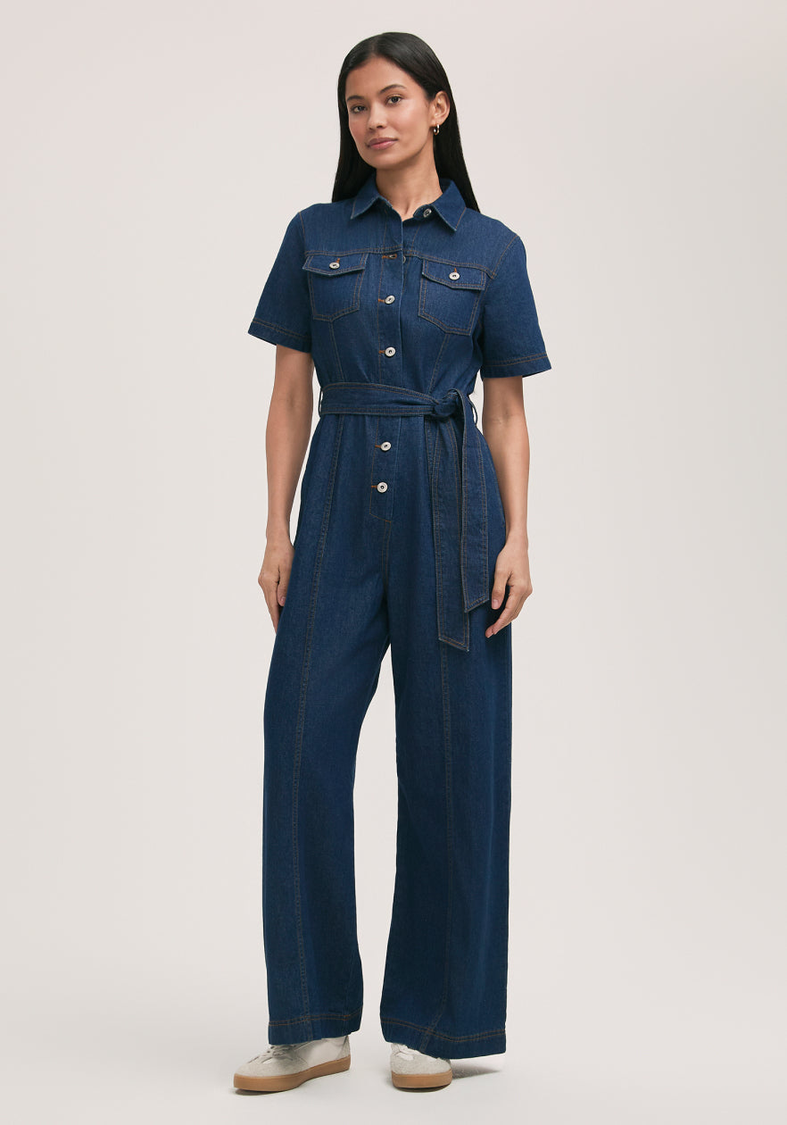 Alice Mid Wash Denim Jumpsuit