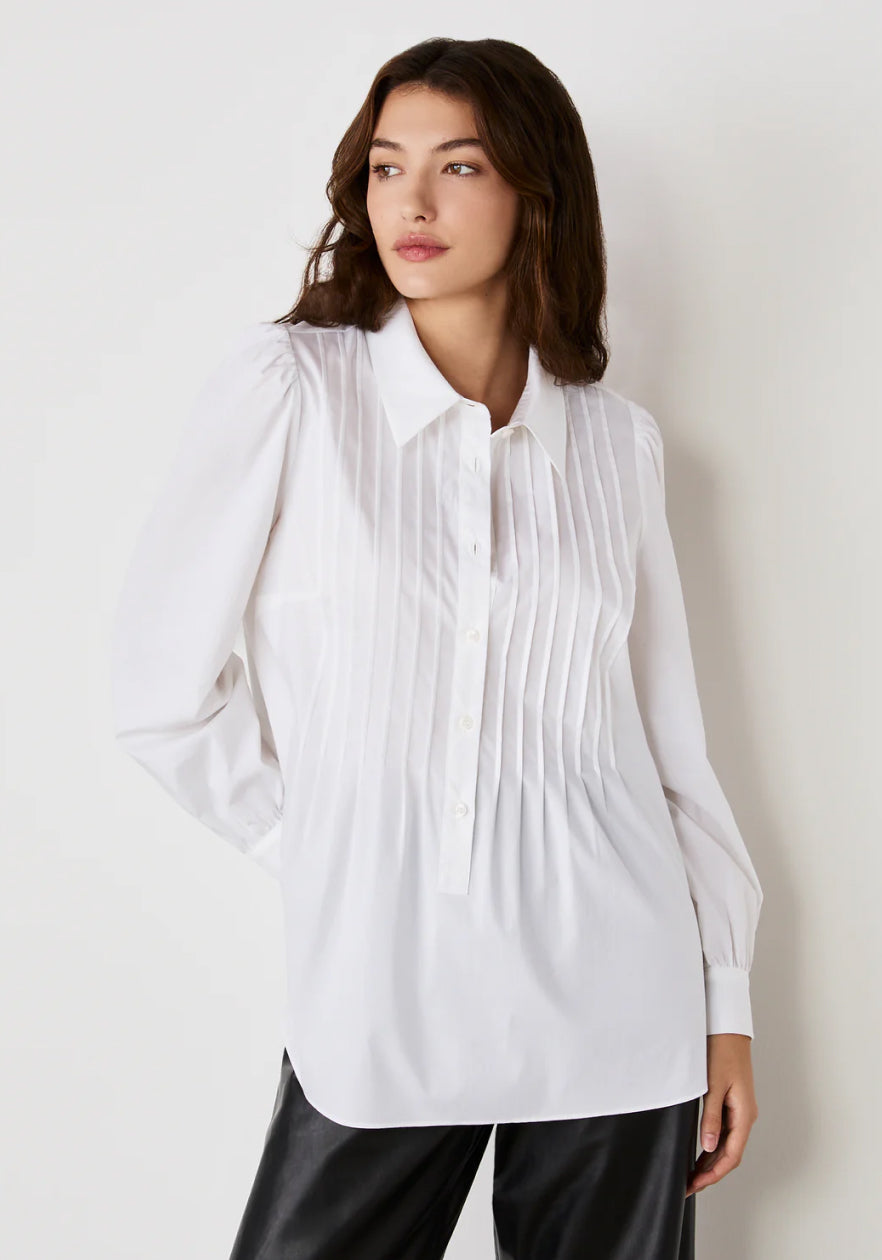 Mimi White Cotton Rich Shirt