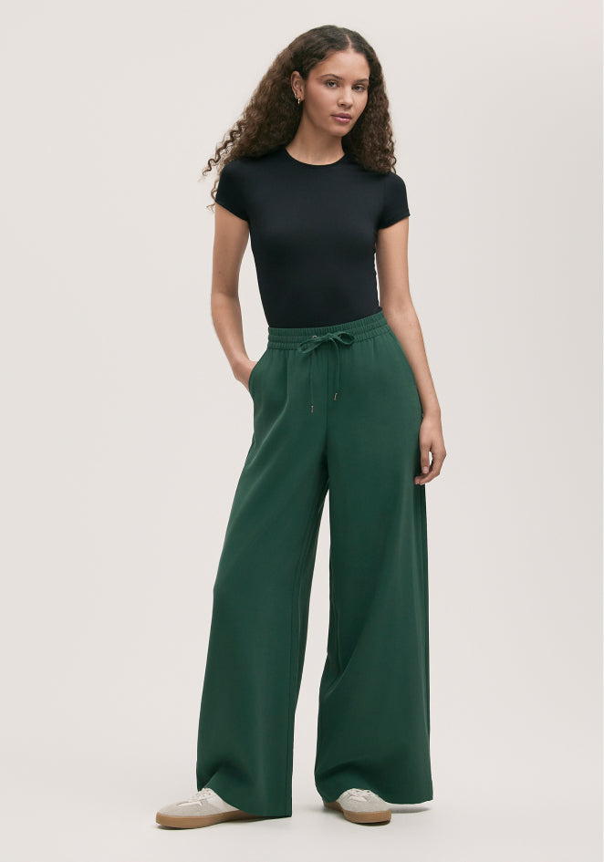 Dixie Dark Green Wide Leg Trouser