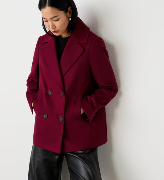 Gemma Burgundy Double Breasted Jacket