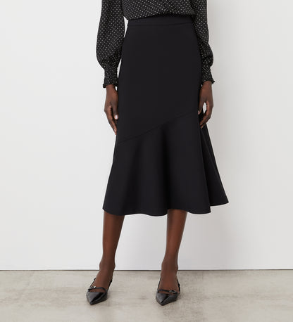 Grace Black Ponte Jersey Midi Skirt