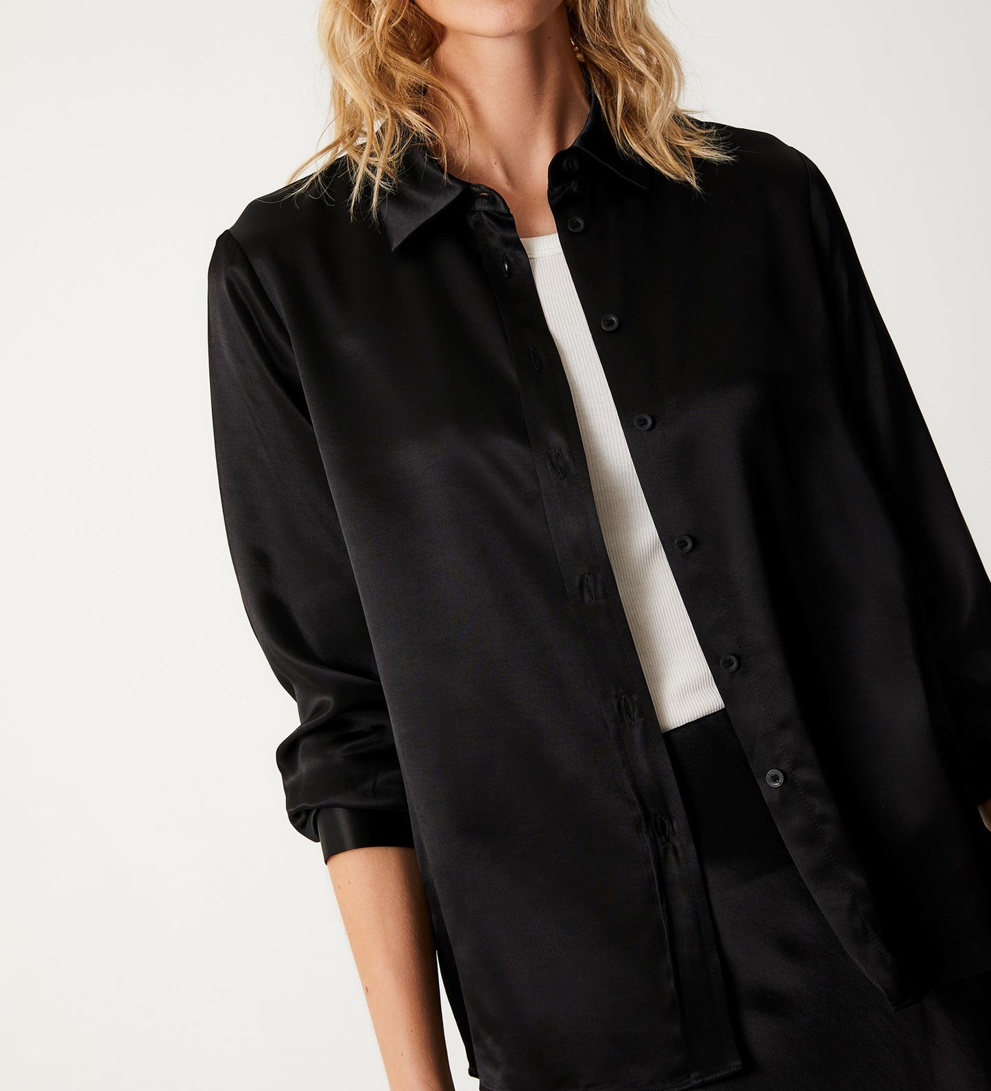 Cynthia Black Satin Shirt