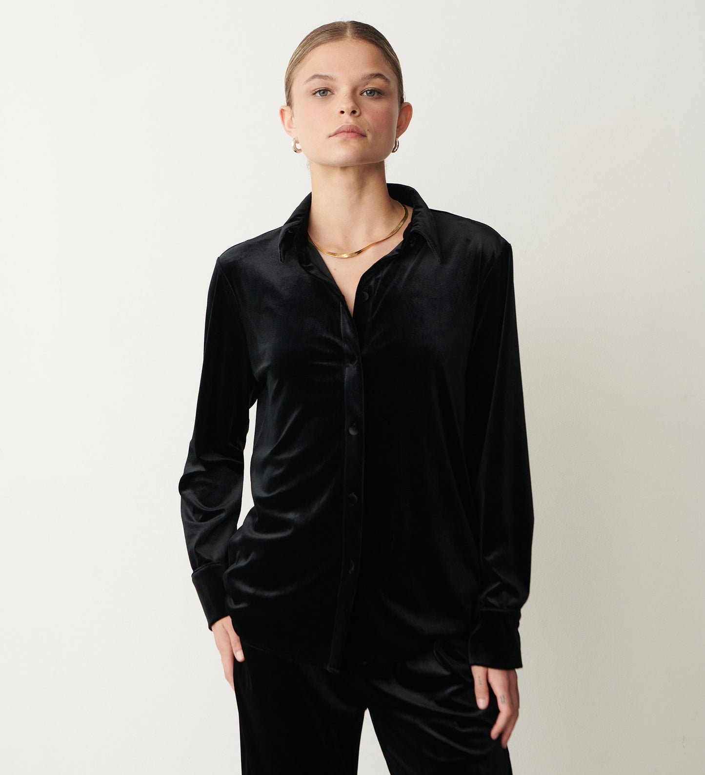 Penelope Black Velvet Shirt