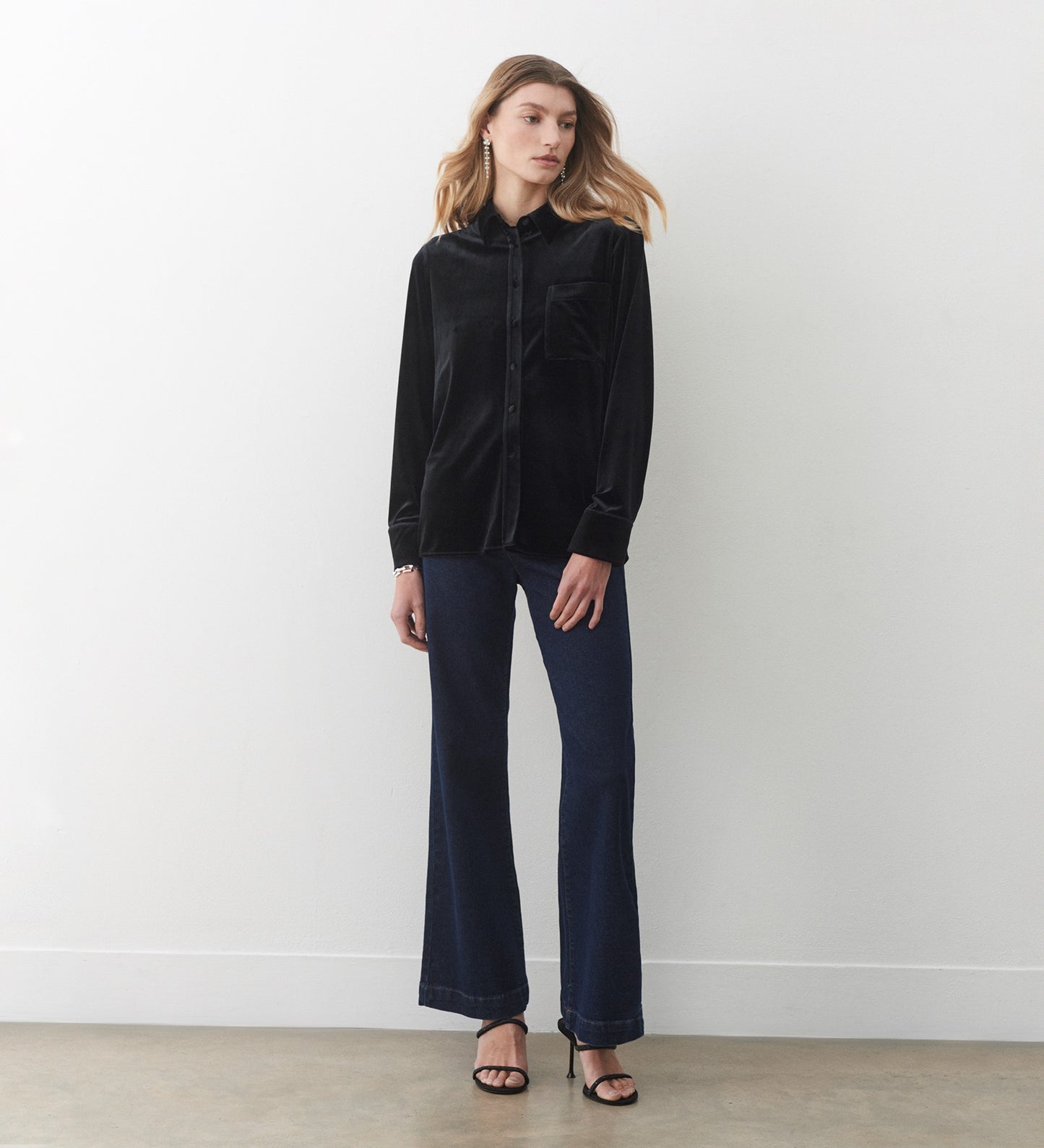 Penelope Black Velvet Shirt