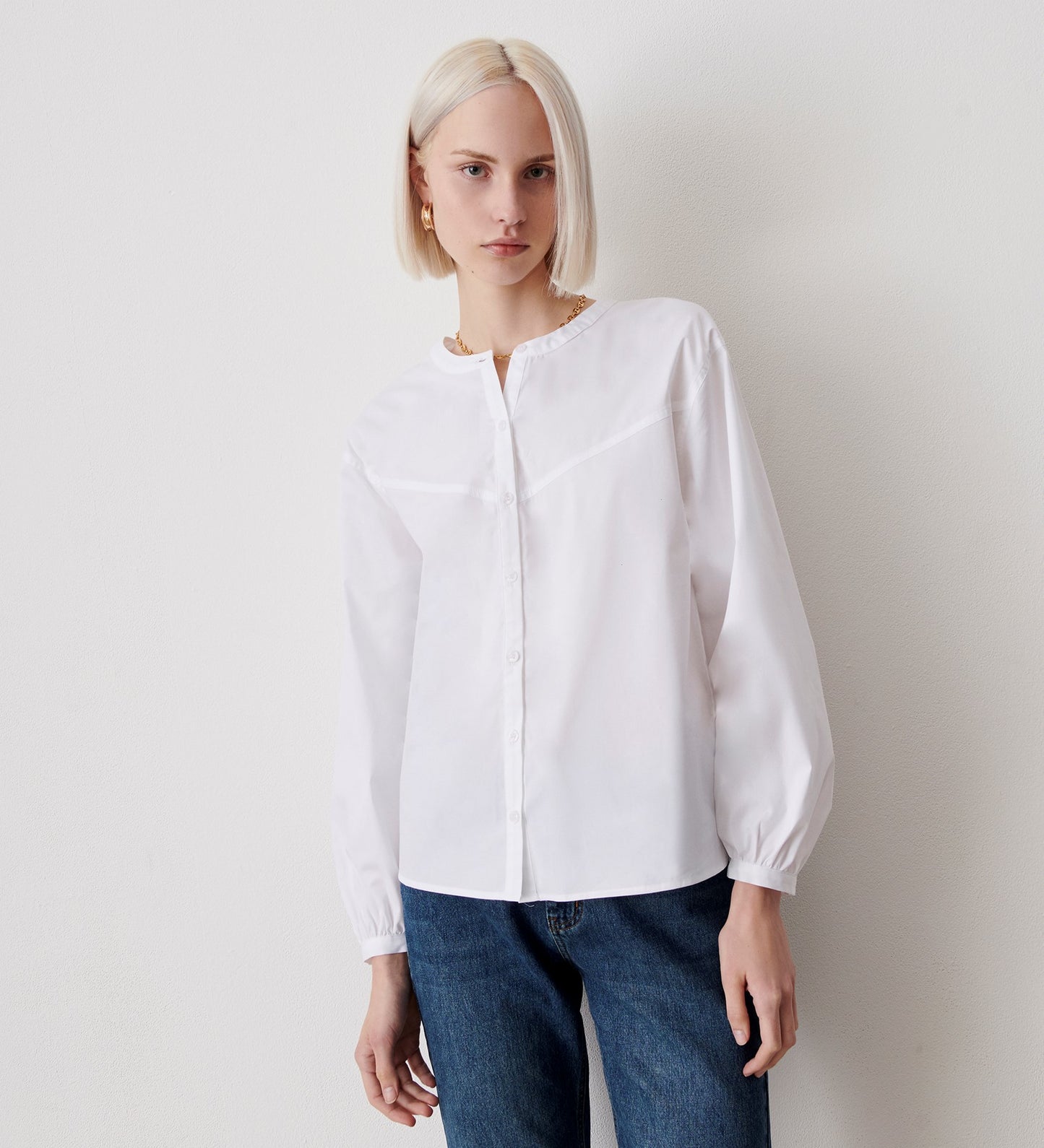 Ella White Cotton Shirt