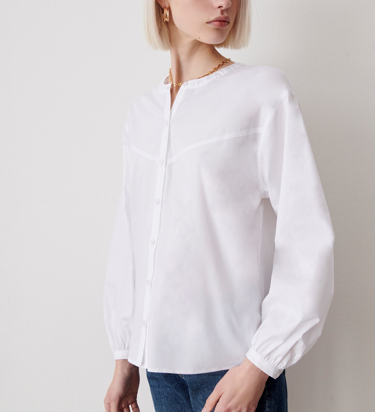 Ella White Cotton Shirt