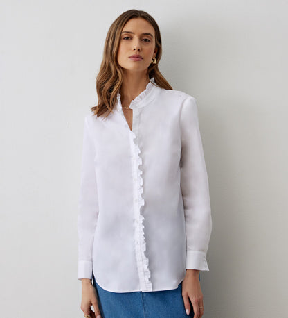 Sabrina White Ruffle Shirt