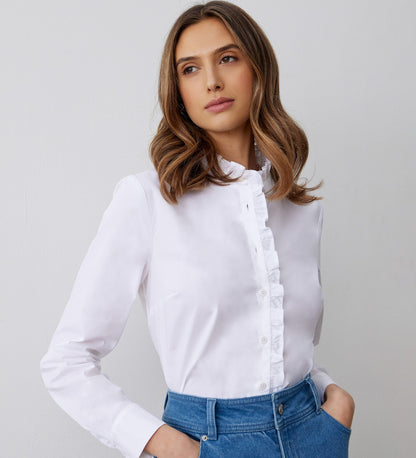 Sabrina White Ruffle Shirt