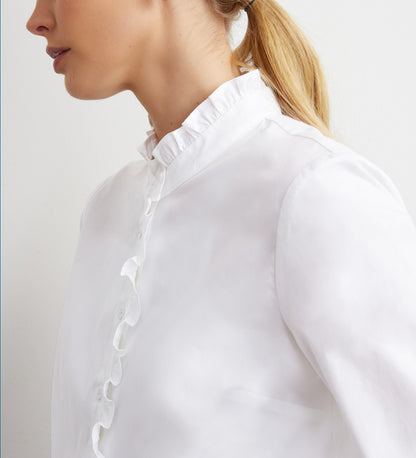 Sabrina White Ruffle Shirt