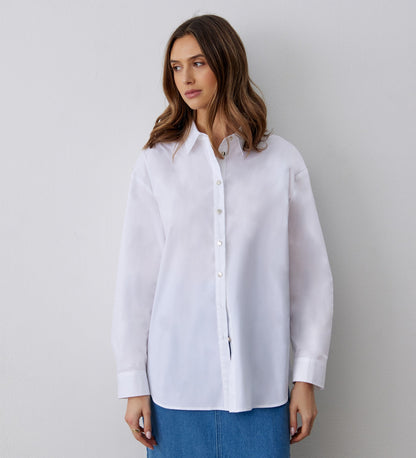 Saphire White Cotton Shirt