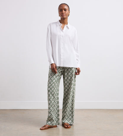 Millie White Linen Blend Shirt