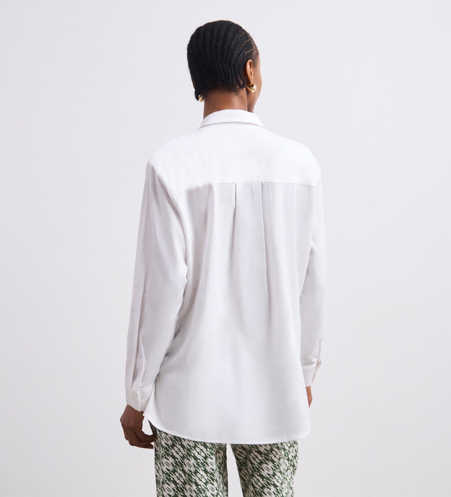 Millie White Linen Blend Shirt