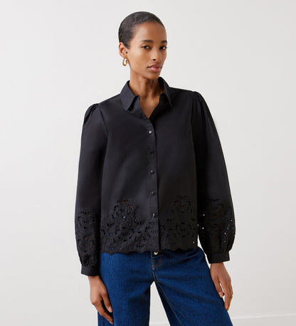 Jayne Black Broderie Cotton Shirt