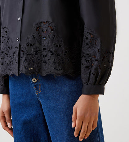 Jayne Black Broderie Cotton Shirt