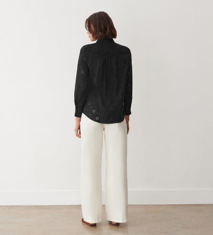 Megan Black Broderie Anglaise Cotton Shirt