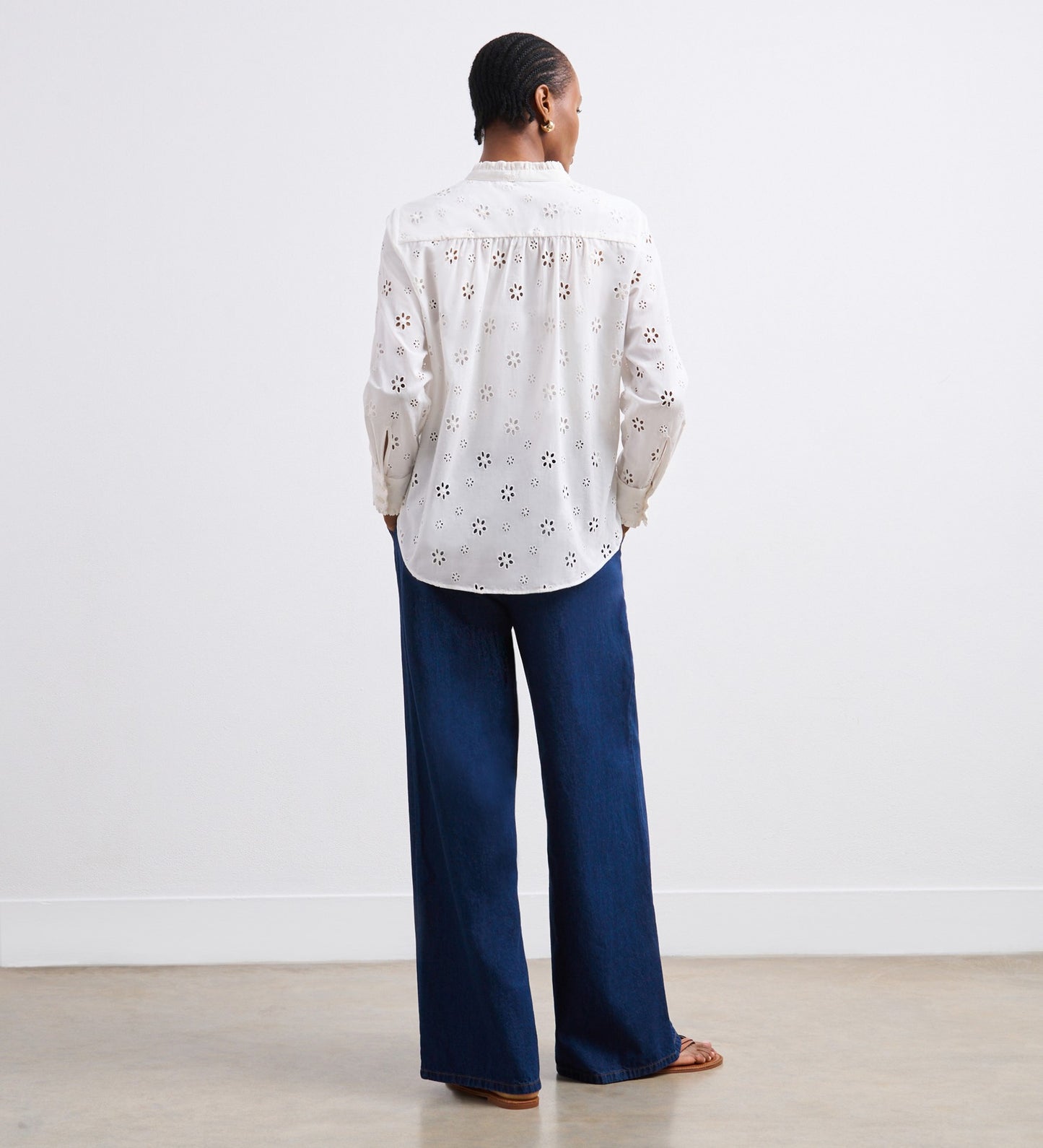 Megan White Broderie Anglaise Cotton Shirt