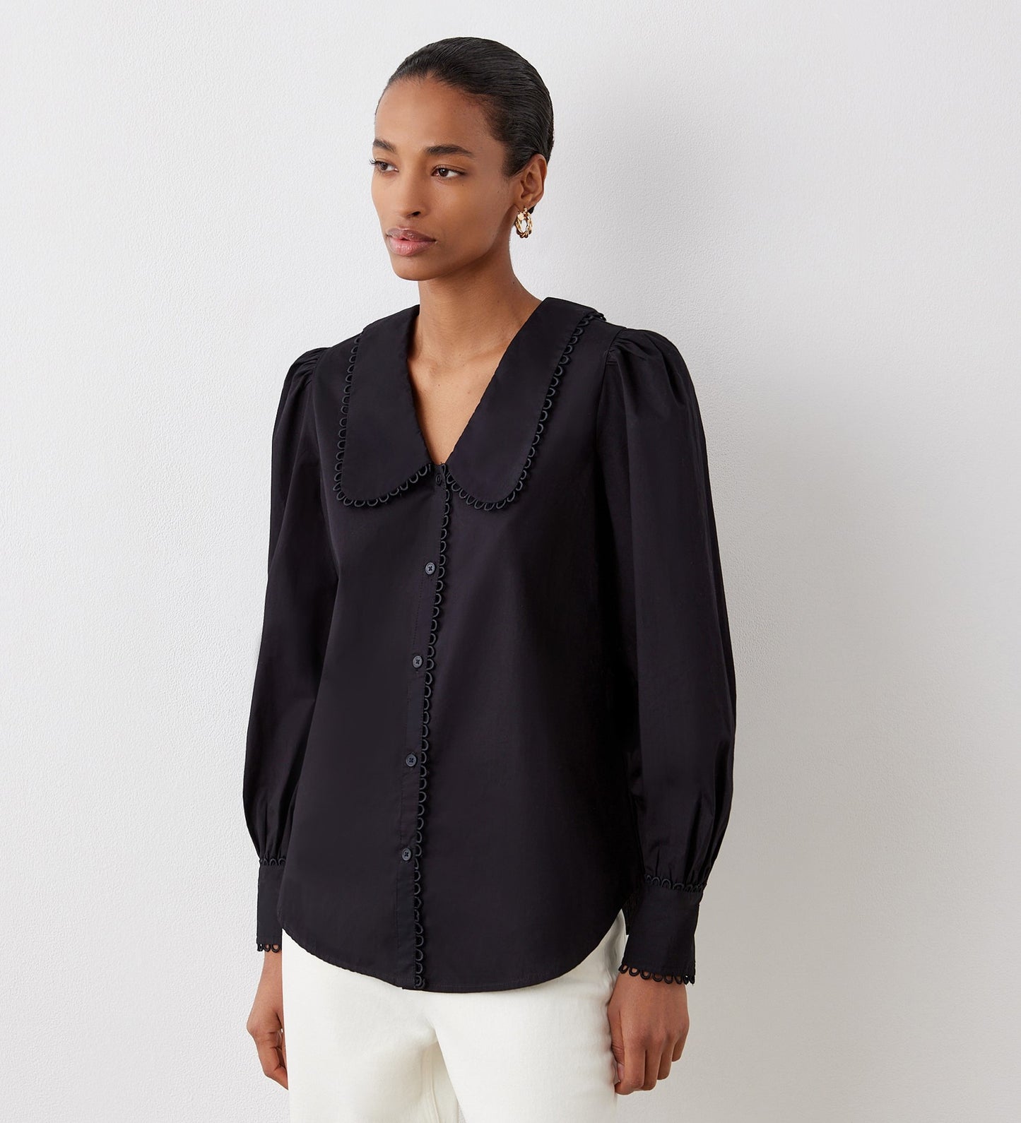 Rosella Black Cotton Shirt