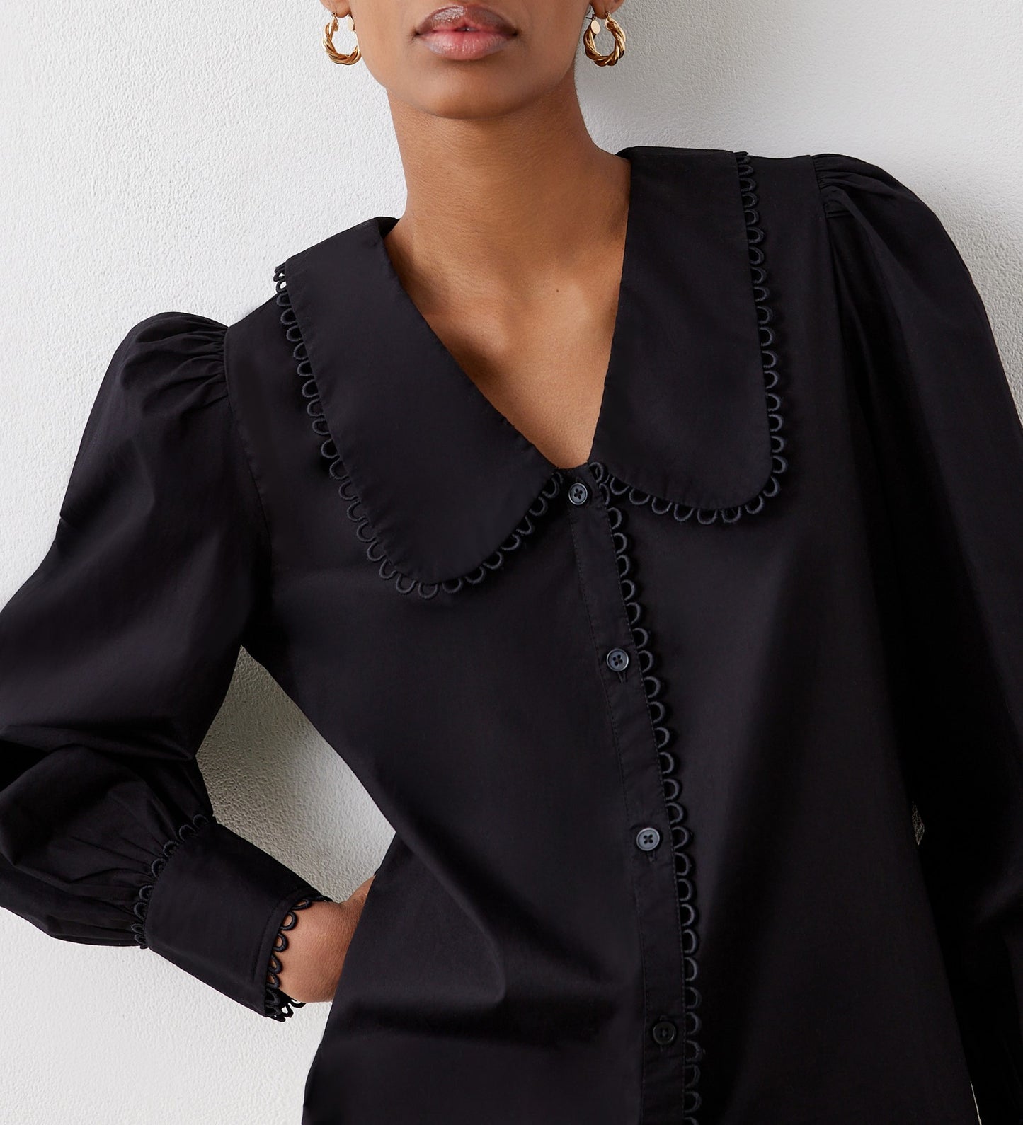 Rosella Black Cotton Shirt