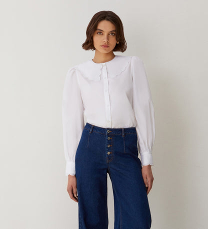 Amadine White Cotton Shirt