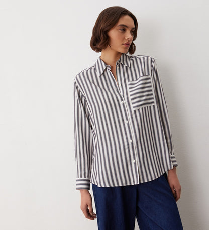 Celest Grey Stripe Woven Shirt