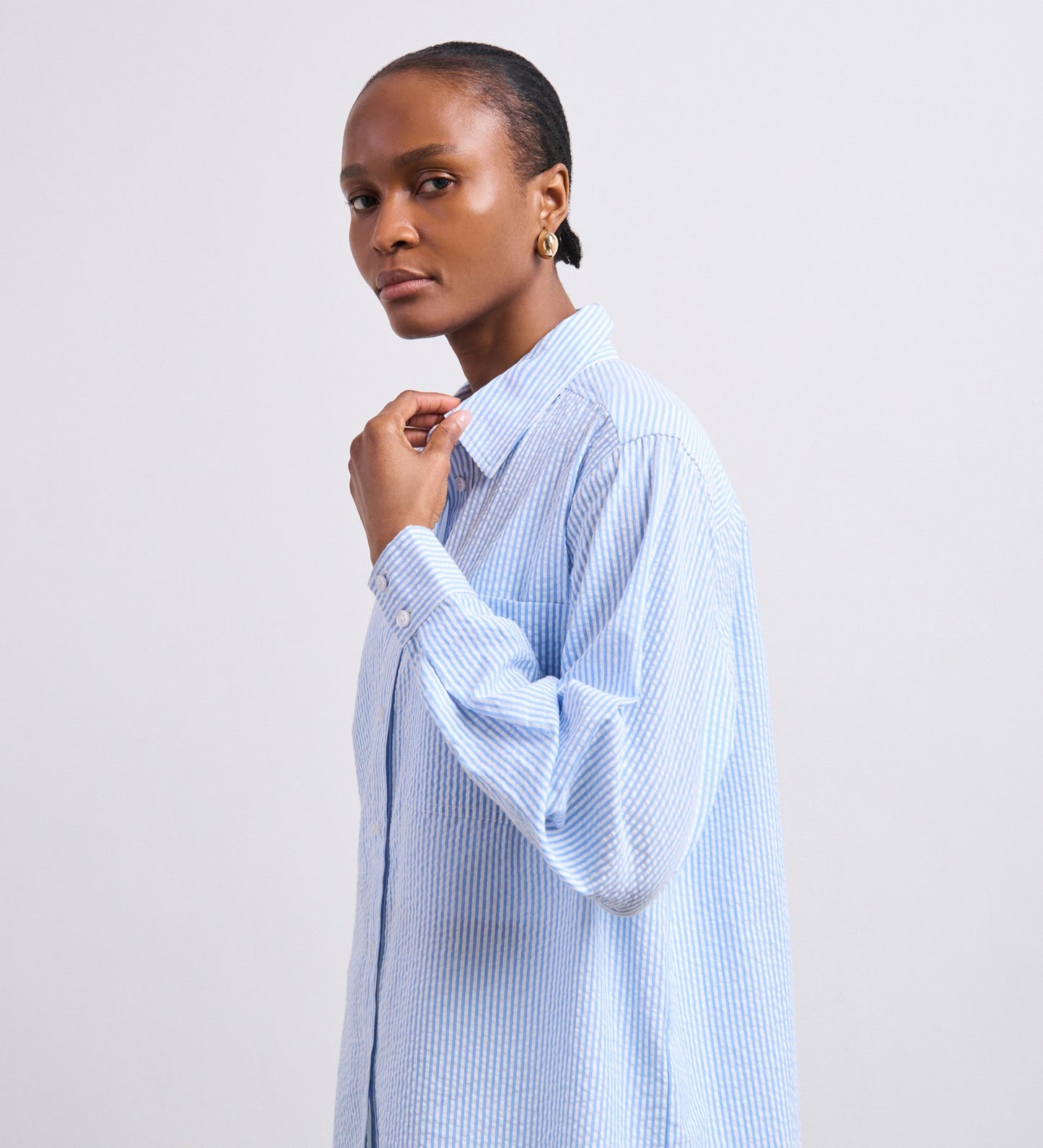 Tabitha Blue Stripe Cotton Shirt